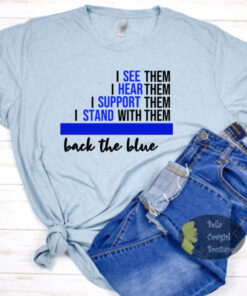Back The Blue Support Law Enforcement Blue Lives Matter Adult T-Shirt Back The Blue Support Law Enforcement Blue Lives Matter Adult T-Shirt