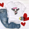 Bougie Valentine’s Day Vintage Western Lipstick Cow T-Shirt