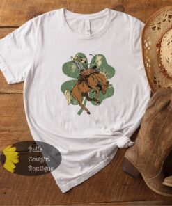 Bronc Riding Four Leaf Clover St. Patrick’s Day Western T-Shirt Bronc Riding Four Leaf Clover St. Patrick’s Day Western T-Shirt