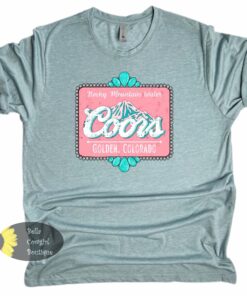 Coors Rocky Mountain Water Punchy Western T-Shirt Coors Rocky Mountain Water Punchy Western T-Shirt