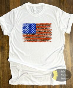 Distressed Leopard American Flag T-Shirt Distressed Leopard American Flag T-Shirt