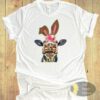 Leopard Cow Bunny Farmhouse Distressed Easter T-Shirt