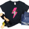 Lightning Bolt Steer Skull Punchy Western Women’s T-Shirt