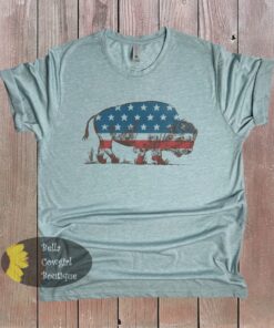 Red White And Buffalo July 4th Patriotic T-Shirt Red White And Buffalo July 4th Patriotic T-Shirt