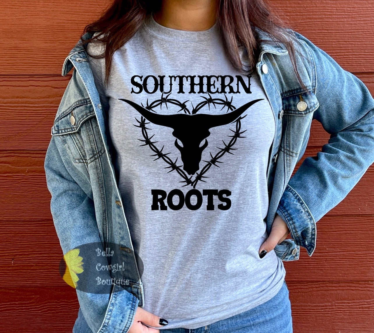 Southern Roots Steer Skull Country Women's T-Shirt Southern Roots Steer Skull Country Women's T-Shirt
