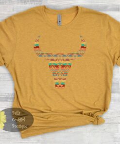 Southwestern Aztec Cow Skull T-Shirt Southwestern Aztec Cow Skull T-Shirt
