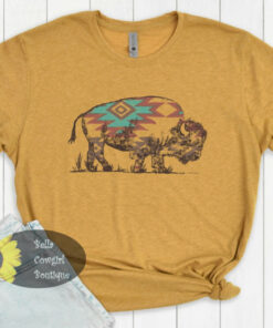Western Aztec Bison T-Shirt Western Aztec Bison T-Shirt