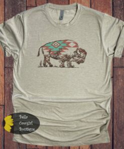 Western Aztec Bison T-Shirt Western Aztec Bison T-Shirt