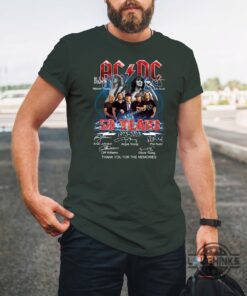 Acdc T Shirt Sweatshirt Hoodie Mens Womens Ac Dc Band 50Th Anniversary 1973 2023 Signature Tshirtrock And Roll Music Gift For Fans Acdc Tour Tee Shirts