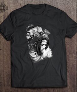 Bob Marley E Leao Tattoo Jesus One Love Tshirt Sweatshirt Hoodie Gift For Jamaican Reggae Music Fans