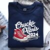 Chucks And Pearls Shirt Kamala Harris 2024 Tshirt Sweatshirt Hoodie First Madam President Shirts