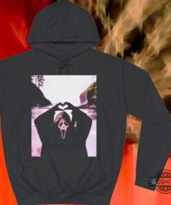 Cute Ghostface Scream Doing Heart Hands T Shirt Sweatshirt Hoodie For Halloween Costumes Cute Ghostface Scream Doing Heart Hands T Shirt Sweatshirt Hoodie For Halloween Costumes