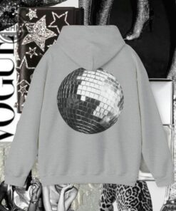 Disco Ball Hoodie Tshirt Sweatshirt Mens Womens Disco Ball Aesthetic Trendy Shirts Faux Glitter Disco Ball Decoration T Shirt Gift For Disco Music Lovers