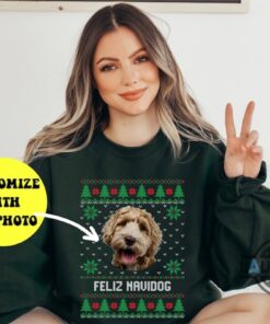 Feliz Navidog Sweater Tshirt Hoodie Mens Womens Custom Pets Dogs Photo Ugly Christmas Sweatshirt Personalized Gift For Dog Lovers Owners Moms Dads Feliz Navidog Sweater Tshirt Hoodie Mens Womens Custom Pets Dogs Photo Ugly Christmas Sweatshirt Personalized Gift For Dog Lovers Owners Moms Dads