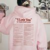I Love You In Taylor Lyrics Hoodie Swifties Merch Shirt Swiftie Gifts Different Ways Say I Love You In Lyrics Hoodie Mens Womens Tshirt Sweatshirt Hoodie