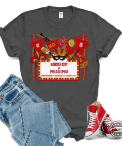 Kc Mardi Gras Big Game Tee Ealges Vs Chiefs Superbowl 2025 Shirts