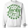 Lucky Sweatshirt Tshirt Hoodie Mens Womens Samrock St Patricks Day Crewneck Feeling Lucky Sweater Clovers Shirts Saint Patricks Day Gift