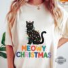 Meowy Christmas Shirt Xmas Gift For Cat Mom Cat Dad
