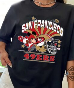 Mickey 49Ers Shirt Sweatshirt Hoodie Mens Womens Funny Mickey Mouse Football San Francisco 49Ers Crewneck Tee Disney Sf 49Ers Nfl Tshirt
