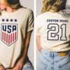 Personalized Usa Womens Soccer Tshirt Best Custom Name And Number Uswnt Shirt Usa Soccer Shirt Us Womens Soccer Apparel Youth Kid Adult