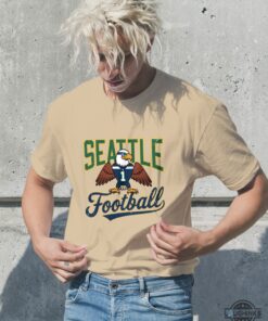 Retro Seattle Seahawks Football Mascot Graphic Tee Shirt Navy And Lime Retro Seattle Seahawks Football Mascot Graphic Tee Shirt Navy And Lime