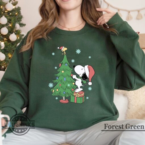Snoopy Christmas T Shirts Hoodies Sweatshirts Mens Womens Cute Snoopy And Woodstock Christmastree Farm Vintage Tee