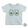 St Patricks Day Baby Tee Four Leaf Clover Lucky Croptop Shirt Cowgirl Lucky Horseshoe Tee
