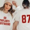 Swift Jersey Number 87 Tshirt Sweatshirt Hoodie Double Sided Go Taylors Boyfriend Shirts Kansas City Chiefs Football Travis Kelce Taylors Version Nfl Sweatshirt