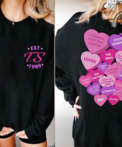 Taylor Swift Valentine Sweatshirt Tshirt Hoodie Mens Womens 2 Sided Swiftie Valentines Day Gift Conversation Hearts Retro Tee Ts Est 1989 Version Shirts For Lovers Taylor Swift Valentine Sweatshirt Tshirt Hoodie Mens Womens 2 Sided Swiftie Valentines Day Gift Conversation Hearts Retro Tee Ts Est 1989 Version Shirts For Lovers
