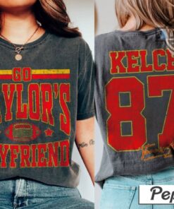 Travis Kelce Taylor Swift Shirt Sweatshirt Hoodie Mens Womens Double Sided Number 87 Kansas City Chiefs Football Shirts
