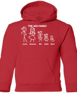 Ace Family Merch Red Ace Stick Family Youth Hoodie Ace Family Merch Red Ace Stick Family Youth Hoodie