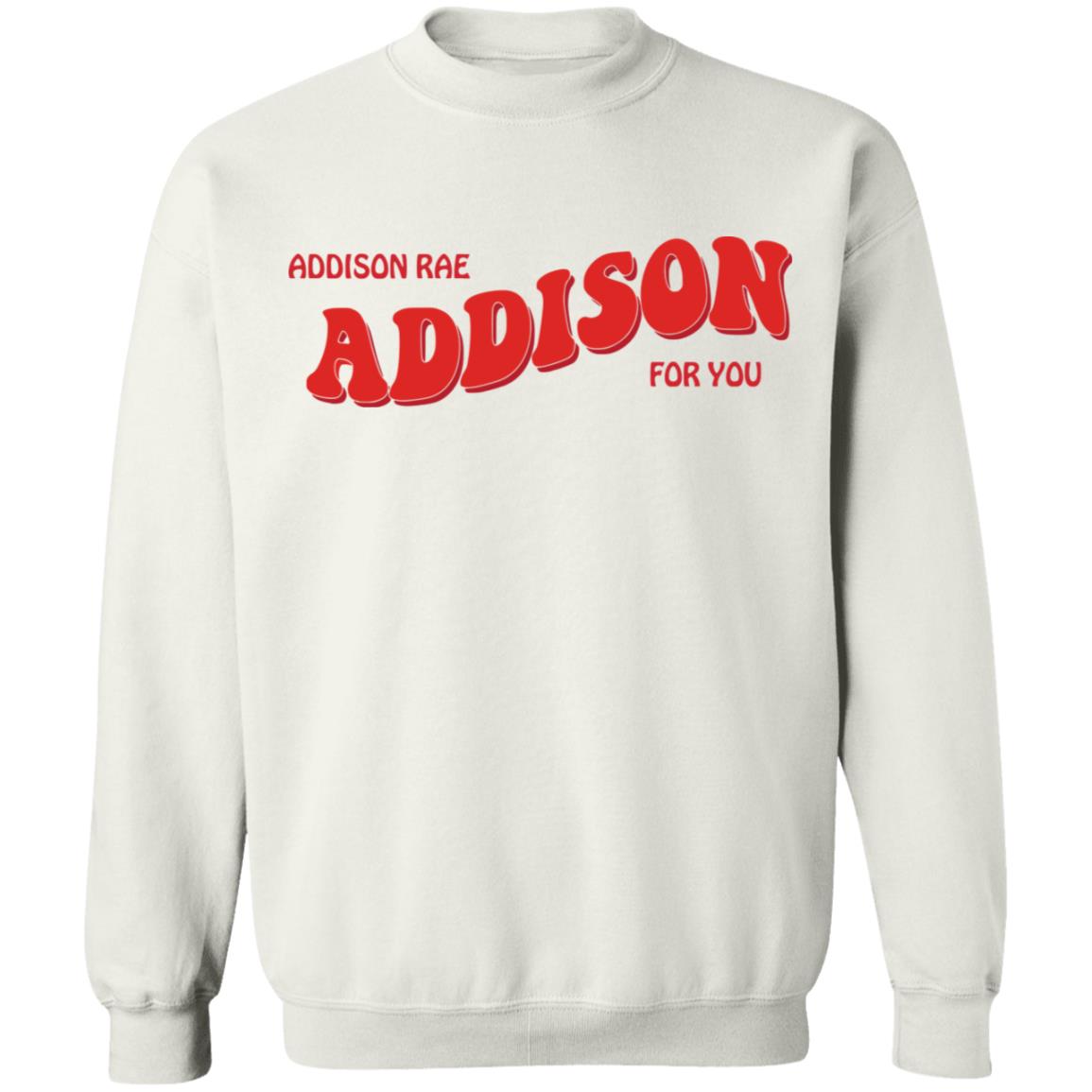 Addison Rae Merch Addison For You White Crewneck Addison Rae Merch Addison For You White Crewneck