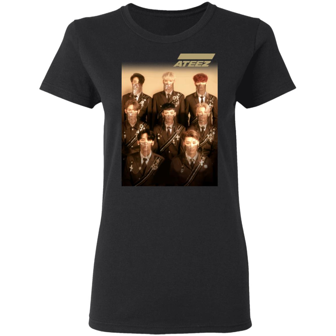 Ateez Official Merch Treasure Ladies Black Tee Ateez Official Merch Treasure Ladies Black Tee