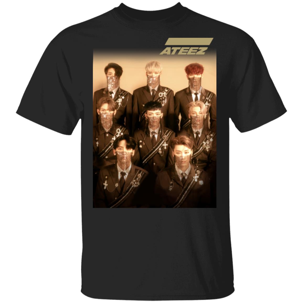 Ateez Official Merch Treasure Mens Black Tee Ateez Official Merch Treasure Mens Black Tee
