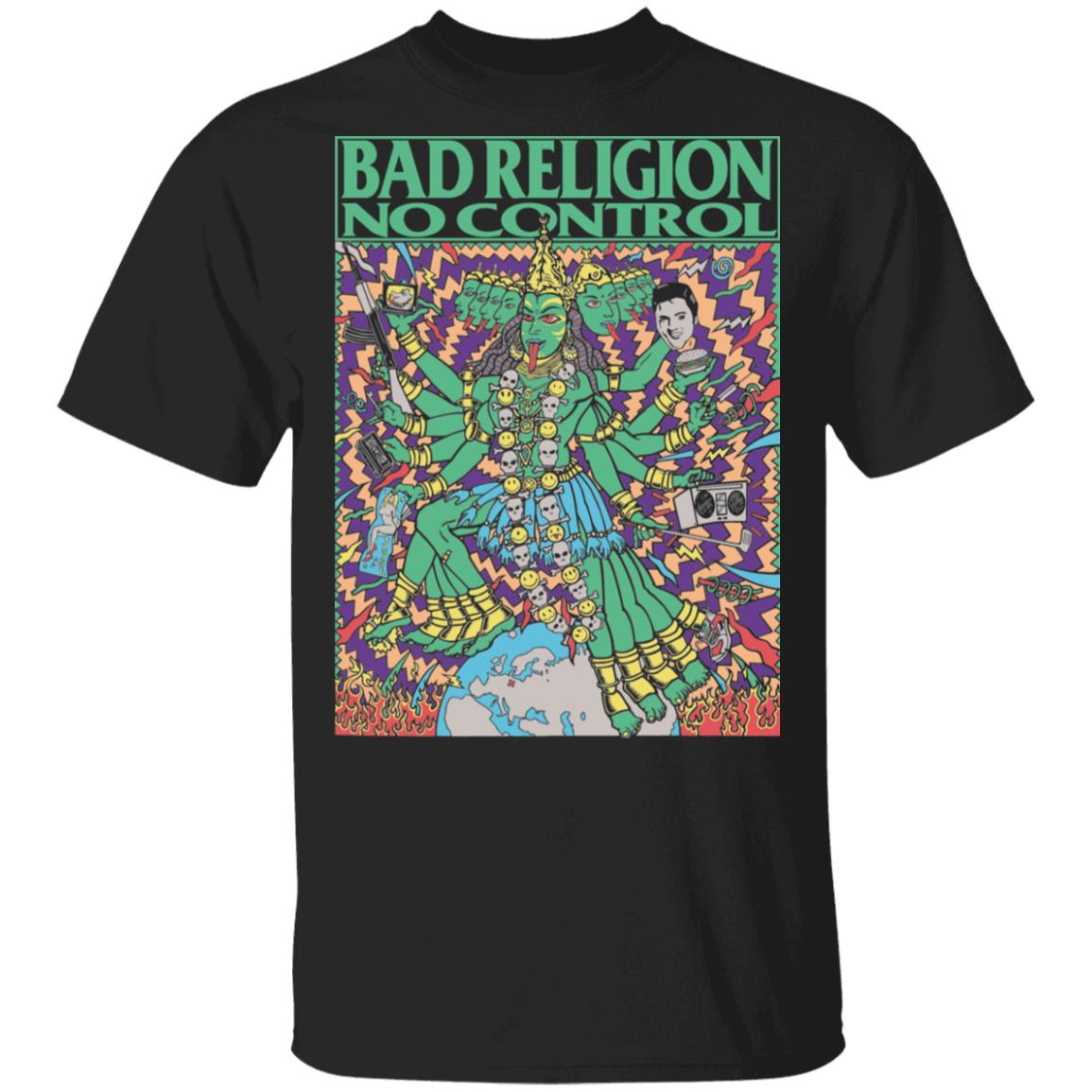 Bad Religion Merch No Control Kozik Tee Black Bad Religion Merch No Control Kozik Tee Black