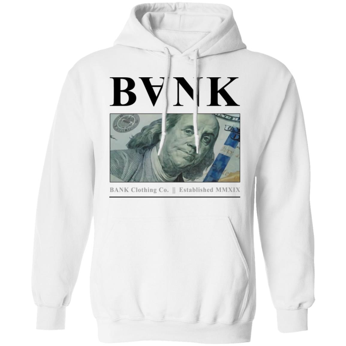 Bank Merch B Franklin White Hoodie Bank Merch B Franklin White Hoodie