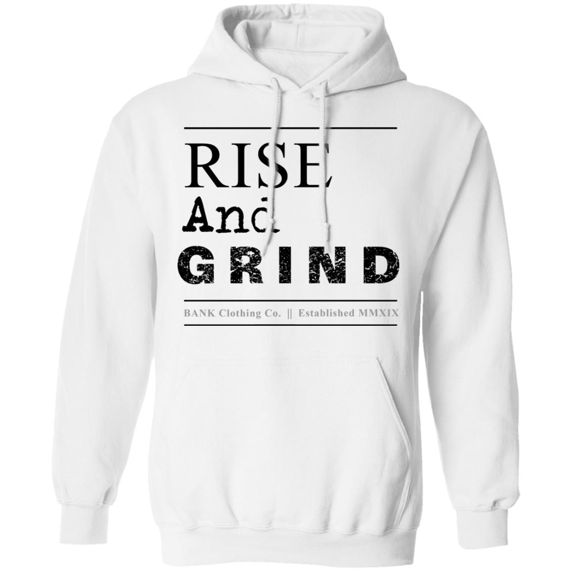 Bank Merch Rise and Grind White Hoodie Bank Merch Rise and Grind White Hoodie