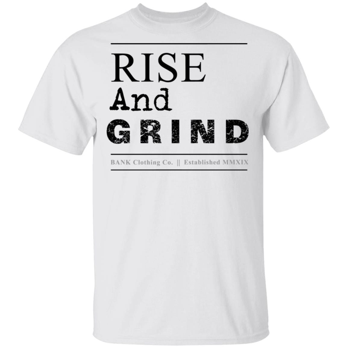 Bank Merch Rise and Grind White Tee Bank Merch Rise and Grind White Tee