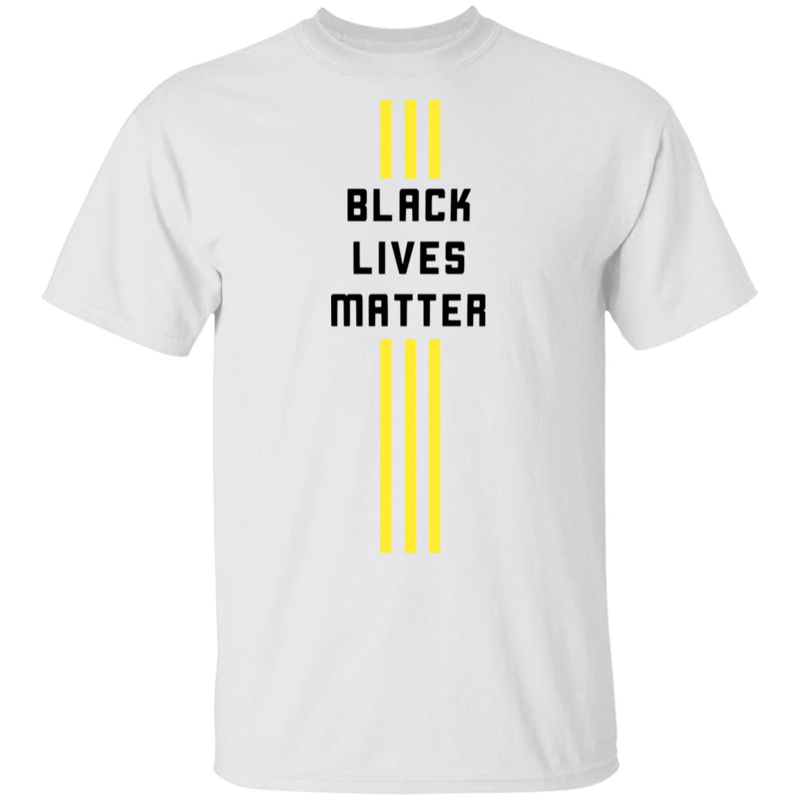 Black Lives Matter Merch Official 3 Stripe Streak Unisex White Tee Black Lives Matter Merch Official 3 Stripe Streak Unisex White Tee