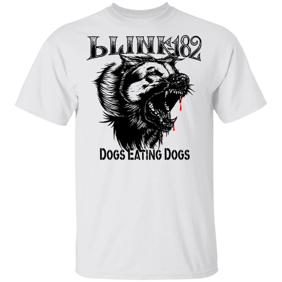 Blink182 Merch Dogs Eating Dogs Album Cover White Tee Blink182 Merch Dogs Eating Dogs Album Cover White Tee