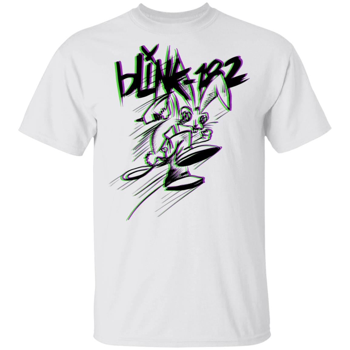 Blink182 Merch Double Bunny White Tee Blink182 Merch Double Bunny White Tee