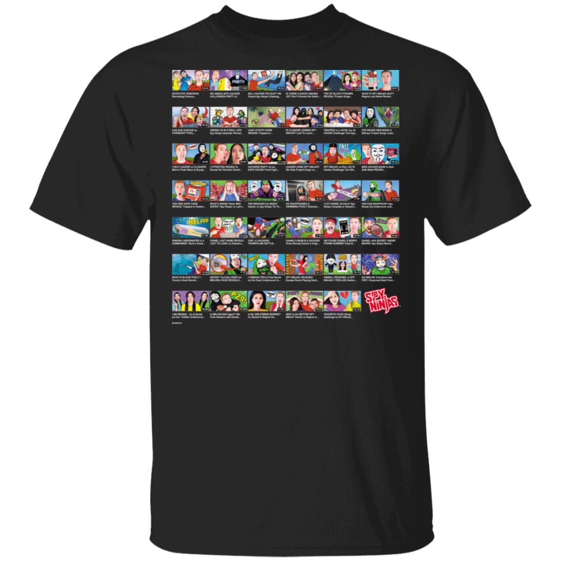 Chad Wild Clay Merch Thumbnails Spy Ninjas Short Sleeve Black T-Shirt Chad Wild Clay Merch Thumbnails Spy Ninjas Short Sleeve Black T-Shirt