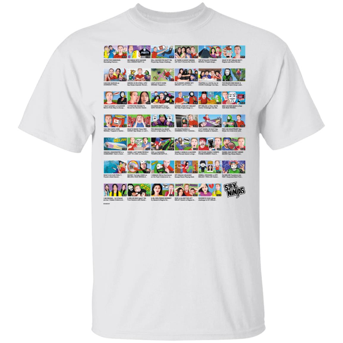 Chad Wild Clay Merch Thumbnails Spy Ninjas Youth Short Sleeve White T-Shirt Chad Wild Clay Merch Thumbnails Spy Ninjas Youth Short Sleeve White T-Shirt