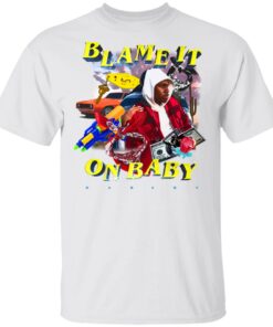 Dababy Merch Blame It On Baby White Graphic T-Shirt Dababy Merch Blame It On Baby White Graphic T-Shirt