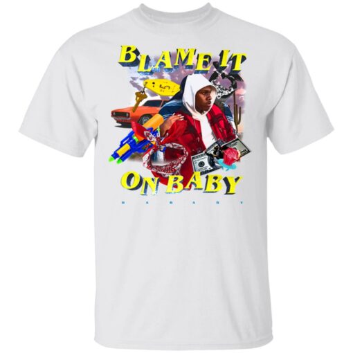 Dababy Merch Blame It On Baby White Graphic T-Shirt