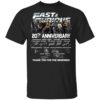 Fast And Furious 20th Anniversary Thank You For The Memories Shirt