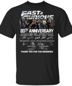 Fast And Furious 20th Anniversary Thank You For The Memories Shirt Fast And Furious 20th Anniversary Thank You For The Memories Shirt