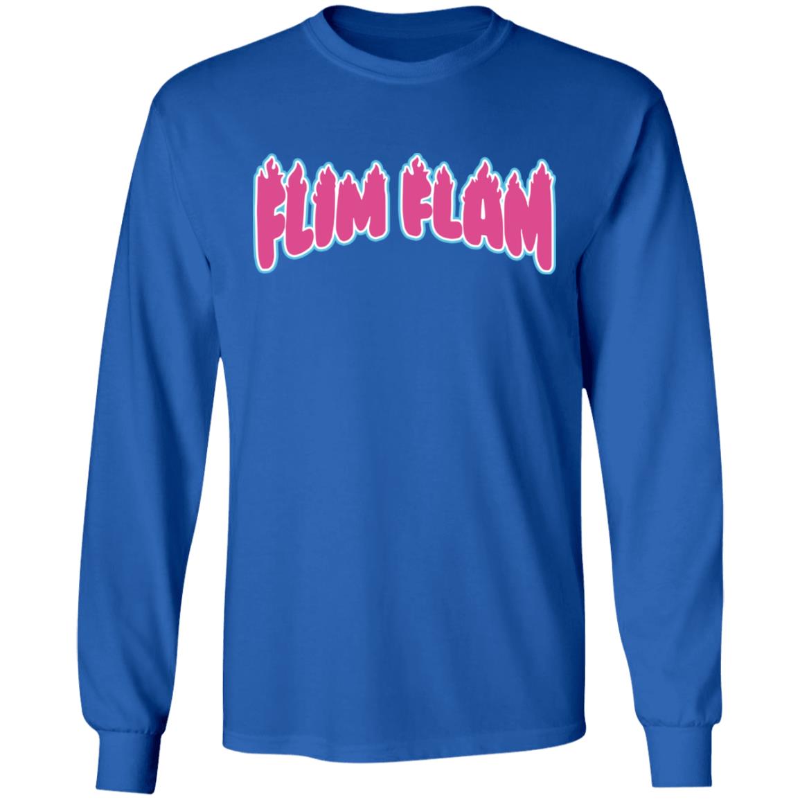Flimflam Merch Flaming Text Long Sleeve Flimflam Merch Flaming Text Long Sleeve