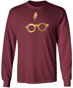 Harry Potter Hoodie Gold Foil Lightning Bolt Glasses Crewneck Sweatshirt from Harry Potter Harry Potter Hoodie Gold Foil Lightning Bolt Glasses Crewneck Sweatshirt from Harry Potter