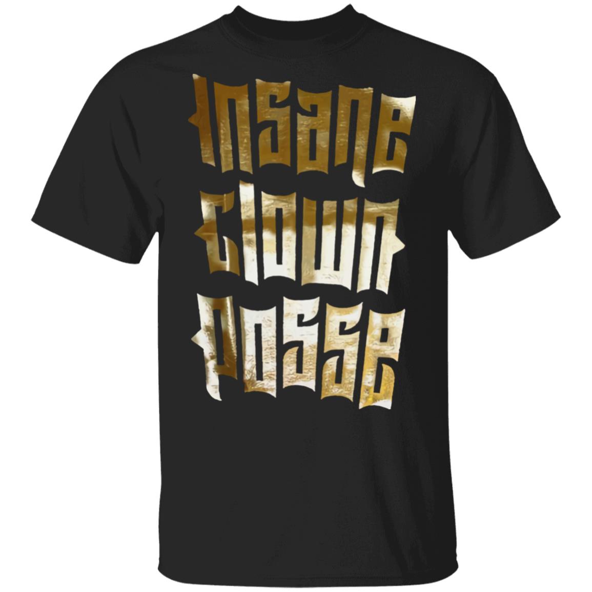 Icp Merch Insane Clown Posse Stacked Logo Gold Foil Black Icp Merch Insane Clown Posse Stacked Logo Gold Foil Black
